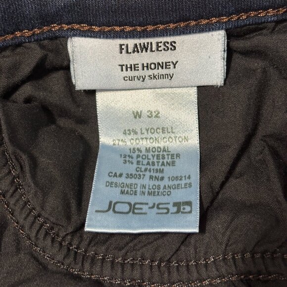 Joe’s Jeans The Honey Curvy Skinny Flawless W32 Dark Wash Stretch Soft Denim - Picture 8 of 13